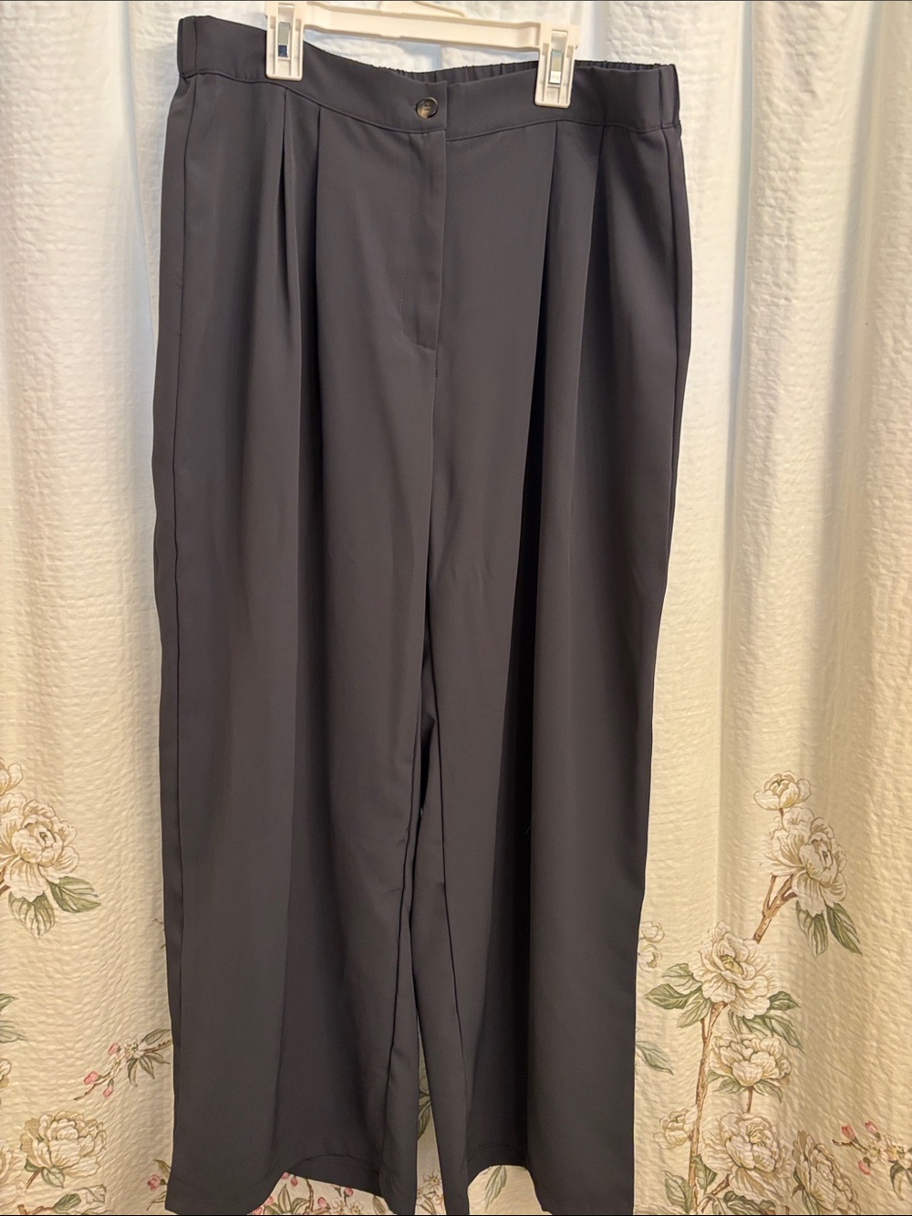 SHEIN Curve Charcoal Gray Wide-Leg Pants